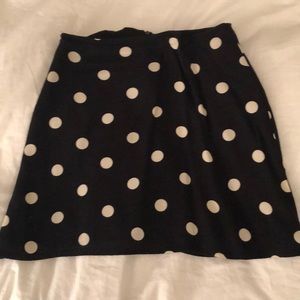 Reformation polka dot mini skirt